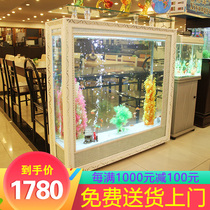 European fish tank aquarium living room home landscaping glass ecological water-free rectangular screen Chinese goldfish tank