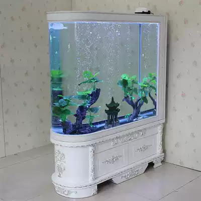 European-style bullet fish tank Living room screen partition household large and medium-sized ecological water-free goldfish tank aquarium