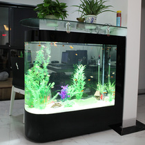 Bullet fish tank living room household screen partition porch medium-sized landing ecology free water goldfish tank aquarium
