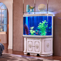 European style double round fish tank living room household large medium bottom filter glass aquarium ecological water free 1 2