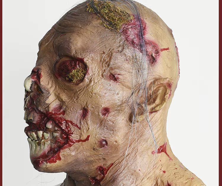 Halloween đạo cụ dành cho người lớn latex mặt nạ thanh KTV ám ảnh ngôi nhà bí mật phòng zombie tóc giả đáng sợ COS giả mạo nguồn cung cấp - Sản phẩm Đảng / Magic / Hiệu suất bộ đồ hóa trang halloween