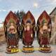 Western Three Saints Buddha Statues Amitabha Buddha Guanyin Bodhisattva Mahasthamaprapta Bodhisattva Resin Fiberglass Bronze Sculpture Wood Carving Ornaments