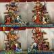 Four Heavenly Kings Buddha Statues: Vairocana, Mahasthamaprapta, Mahakala, and Mahakala with Multiple Names, Guardian Deities, Resin, Glass, Wood Carving, Cast Bronze Ornaments