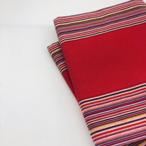 Color super-positive Chinese red sheet old coarse cloth classic large red stripe warp pure cotton old coarse cloth sheet