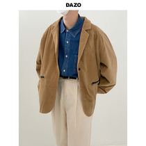 DAZO retro light core suede jacket mens day department loose casual spring and autumn jacket handsome and Korean version trend yuppies