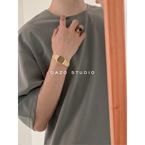 DAZO summer Japanese leisure linen short sleeve T-shirt men loose Korean fashion trend cotton half sleeve Tide brand base shirt