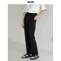 DAZO Straight Silo Western Dress Pants Mens Spring Autumn Casual Long Pants Korean Version Loose Ins Side Open Fork West Pants Trend 100 lap