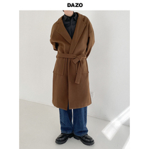 DAZO Thickened sweaty fur coat mens loose middle and long style wind clothes autumn and winter retro coat Korean version trend
