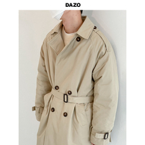DAZO Winter Plus Cotton Windsuit Mens medium length Korean version thickened Large coat Loose Tide Cotton Suit Jacket Cotton Coat