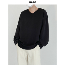 DAZO V lead long sleeve T-shirt male loose with a small crowd design minimalist casual blouses Korean version Trend handsome