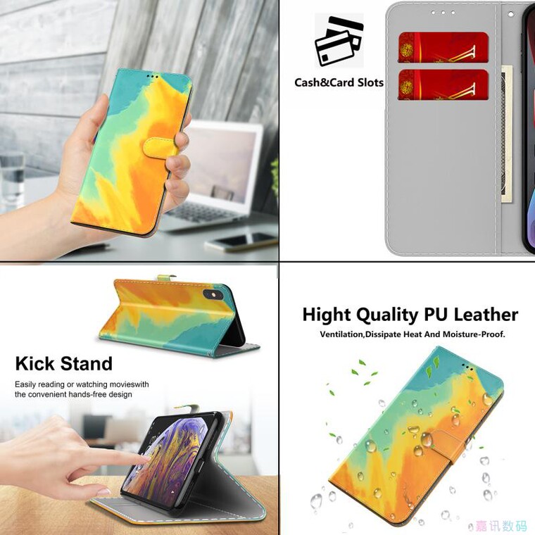 Gradient Pattern Wallets Folio Flip Magnetic Synthetic Leather Card Holder Folding Stand A13 5G, A23 5G, A33 5G, A53 5G, A73