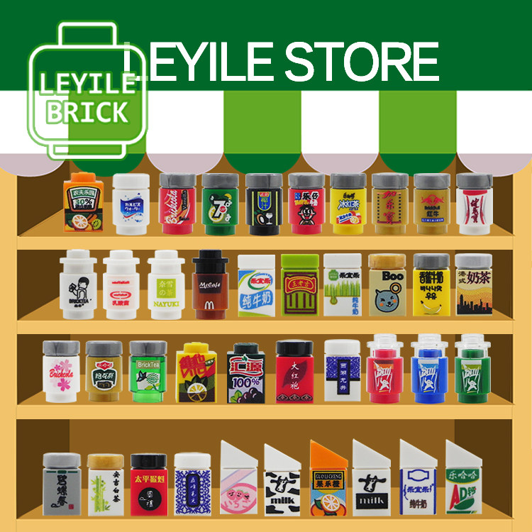 Le Yile 3rd party minifigure accessories moc printing drink second season