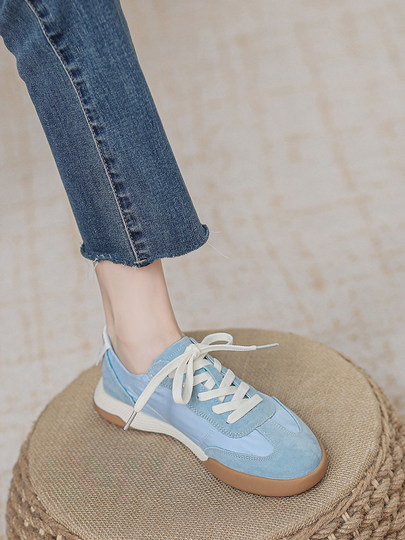 Genuine leather ballet moral training shoes for women 2025 new casual versatile sports sneakers breathable Forrest Gump shoes white shoes for women