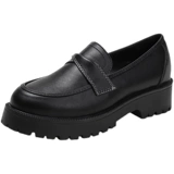 Лоферы, весенняя универсальная обувь на платформе для кожаной обуви в английском стиле, из натуральной кожи, в британском стиле