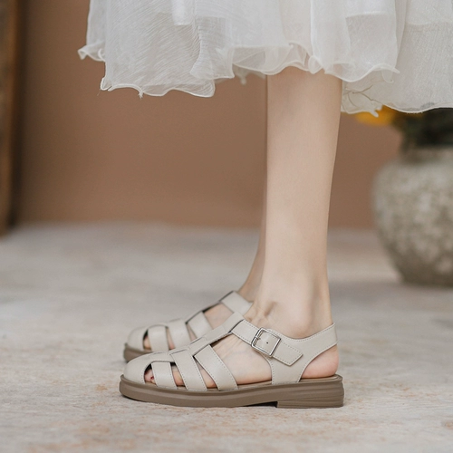 Сандалии, летняя обувь, универсальные слайдеры, плетеные тапочки на платформе, из натуральной кожи