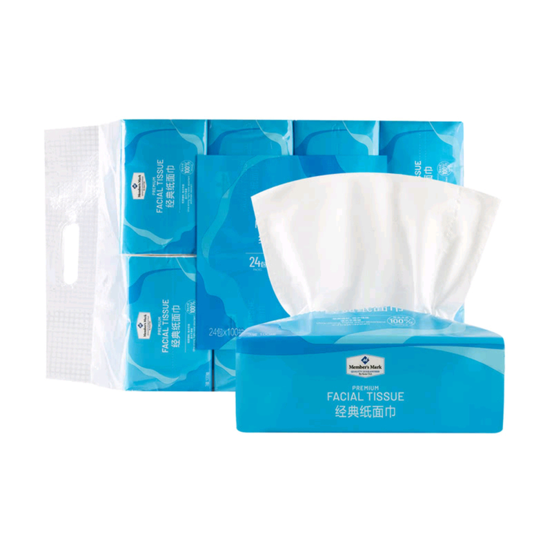 Sam mm Classic Paper Tissues, 24 Packs, Three-Layer Soft and Skin-Friendly, Water-Resistant Tissue Paper Napkins