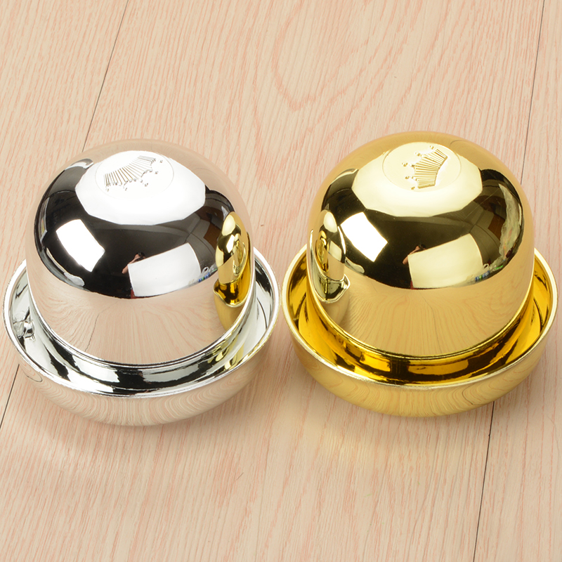 Crown mother sieve cup dice dice cup set thickened electroplating mirror sieve cup KTV high-grade dice cup with bottom support