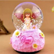 Creative lanterns floating snowflakes cute flower girl Crystal Ball Music Box Music Box Music Box Girls childrens birthday gifts