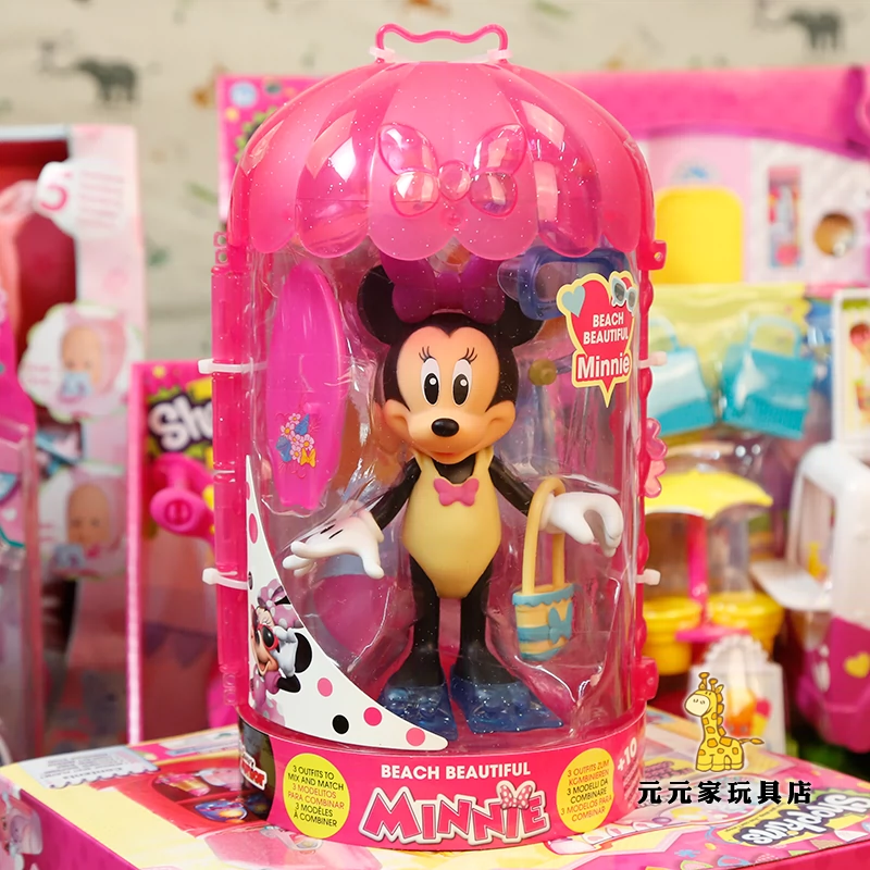 Đóng hộp Minnie Dress Up Búp bê di chuyển Quần áo Thay giày Cất cánh Đồ chơi Nhà cô gái Quà tặng sinh nhật - Đồ chơi gia đình