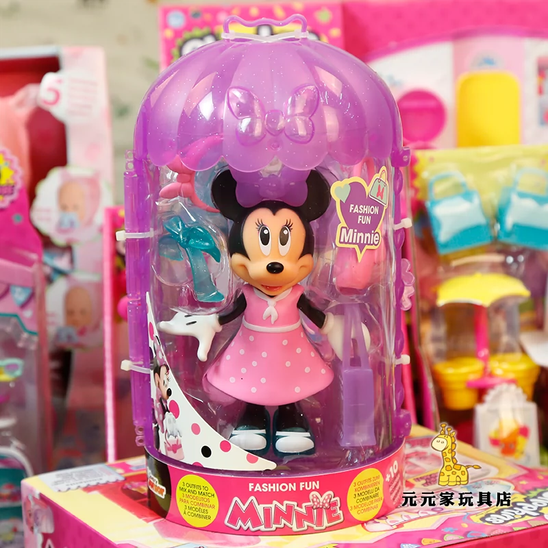 Đóng hộp Minnie Dress Up Búp bê di chuyển Quần áo Thay giày Cất cánh Đồ chơi Nhà cô gái Quà tặng sinh nhật - Đồ chơi gia đình