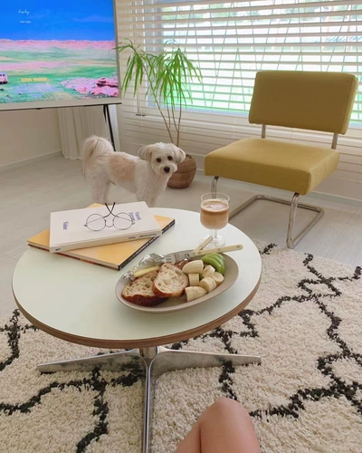 Dream Home Korea Wind Round Принесите Big Rust Steel Blog Blog Middle -Best Middle -Apot Design Small Unit Coffee