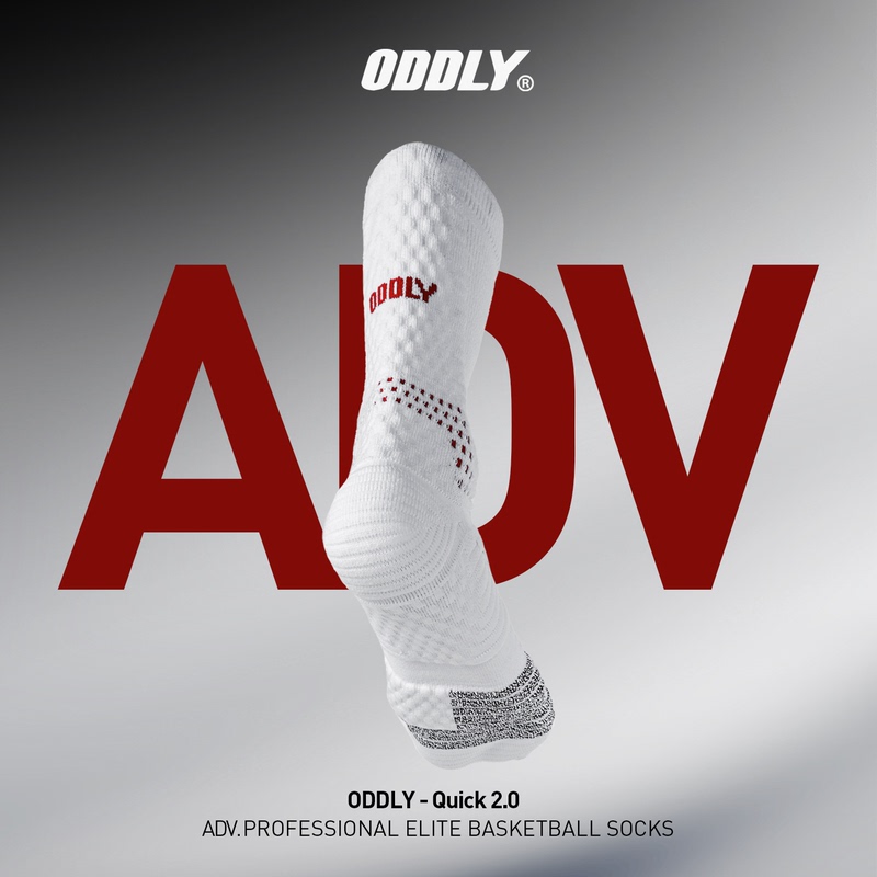 Oddly 【Q2】【Adv】Coolmax Professional Player Version Basketball Socks Moisture-Absorbing, Odor-Resistant, Non-Slip Sports Socks