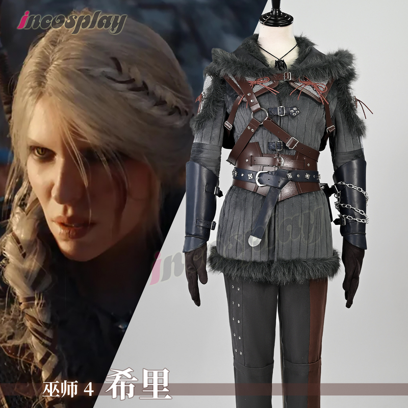 Incosplay Witcher 4 Ciri Cosplay Full Set of Game-Style Clothing Witch Hunter Ciri