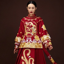 Huafen wedding dress Dragon and Phoenix Group Xiuhe clothing original Chinese wedding dress Star original wedding dress