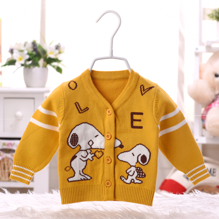 Spring and autumn and winter new men's and women's children's cardigan sweater newborn baby pure cotton wool baby sweater children's coat tide