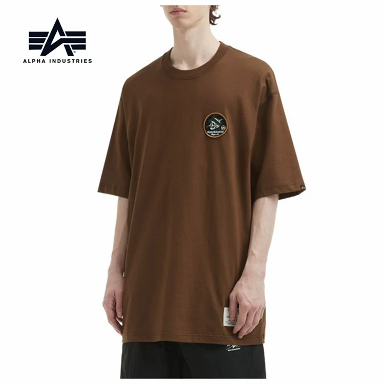 Двухцветная футболка с коротким рукавом мужская с черепом Alpha Industries, большая голова, девочка, номер 0038O