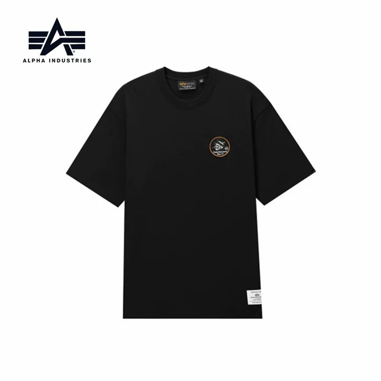 Двухцветная футболка с коротким рукавом мужская с черепом Alpha Industries, большая голова, девочка, номер 0038O