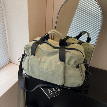 Foldable travel bag women's short-distance lightweight large-capacity business trip portable luggage bag dry and wet separation sports fitness bag