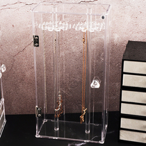 Necklace storage without knotting acrylic transparent rotating dustproof simple storage box display rack earrings jewelry hanger