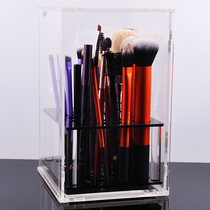 Transparent acrylic makeup brush storage tube dustproof desktop eyebrow brush beauty brush bucket cosmetics storage box