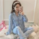 Bộ đồ ngủ mùa xuân và mùa thu đông của phụ nữ cotton dài tay phiên bản Hàn Quốc của chiếc áo len mới bên ngoài bộ đồ cotton phục vụ trong tháng kiểu đồ bộ vải thun bông