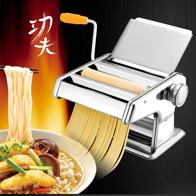 俊媳妇不锈钢揉面機　 製麺機 ラーメン 餃子皮 俊媳妇手动压面机家用多刀加厚款不锈钢饺子皮机中式厨用压面机