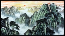 Peinture chinoise peinte à la main peinture de paysage dans le salon du bureau peinture Feng Shui de six pieds mont Tai lever du soleil cinq montagnes sacrées W1456