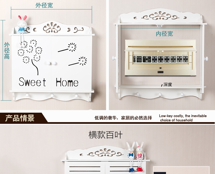 Trắng hộp công tơ sơn trang trí hộp điện cổng hộp tắc hộp treo tường hộp phân phối đa phương tiện hộp phân phối sáng tạo - Cái hộp hộp đựng đồ trang điểm bằng gỗ
