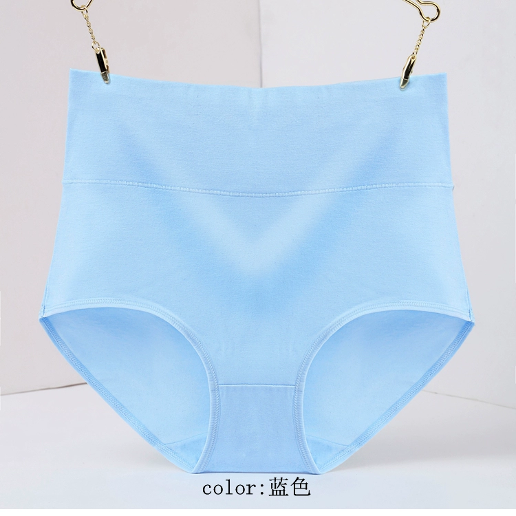 4 mùa hè cao eo cotton đồ lót trẻ trung và học sinh trung niên rắn màu thắt lưng tóm tắt nữ quần vải cotton