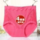 4 quần eo cao kích thước lớn của phụ nữ cộng với phân bón để tăng tóm tắt quần trung niên màu rắn ren bên modal