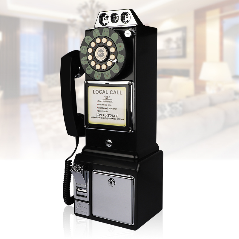 1950S American Retro Antique-Style Coin-Operated Telephone Retro Vtg Payphone Chinese Stock