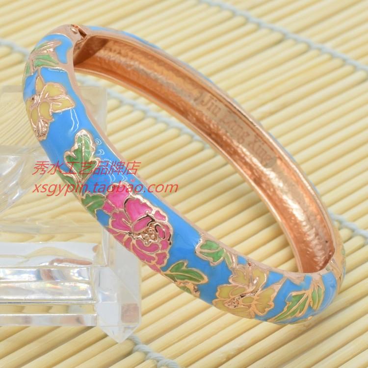 2018 new cloisonne vòng đeo tay nữ phong cách quốc gia cao cấp đồ trang sức thời trang hoa mẫu đơn hoa bracelet nhà máy trực tiếp