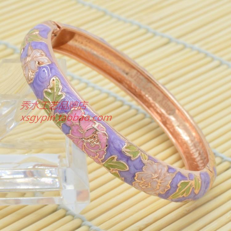 2018 new cloisonne vòng đeo tay nữ phong cách quốc gia cao cấp đồ trang sức thời trang hoa mẫu đơn hoa bracelet nhà máy trực tiếp