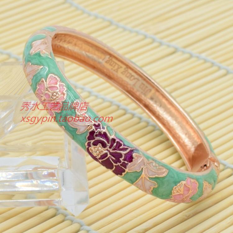 2018 new cloisonne vòng đeo tay nữ phong cách quốc gia cao cấp đồ trang sức thời trang hoa mẫu đơn hoa bracelet nhà máy trực tiếp