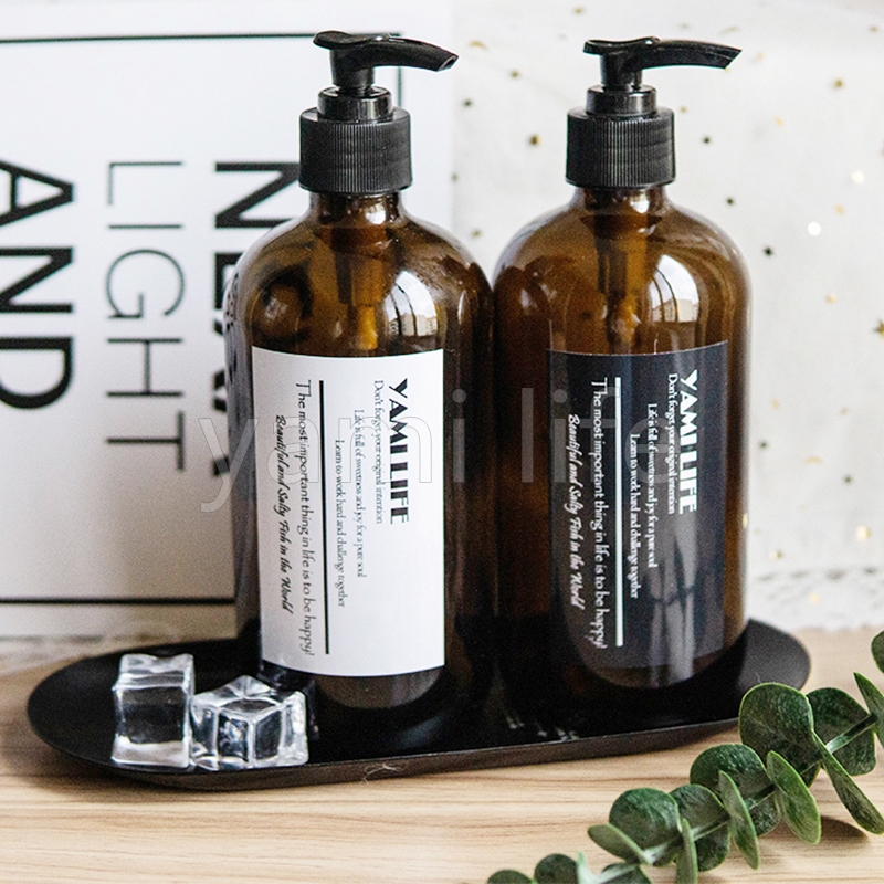 Nordic bottled glass hand sanitizer bottle shampoo shower gel press bottle soap dispenser lotion soft empty bottle