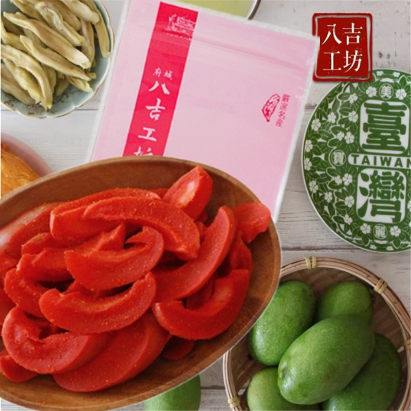 Taiwan's Baaji Traditional Red Spicy Dried Mango Strips Snack, Sweet and Slightly Spicy, Juicy, Refreshing and Thirst-Quenching, the More You Chew, the More Flavorful It Becomes
