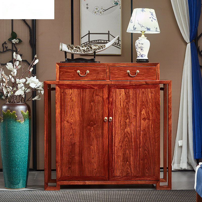 Mahogany shoe cabinet hedgehog rosewood rosewood rosewood shoe rack antique new Chinese solid wood porch cabinet foyer storage cabinet