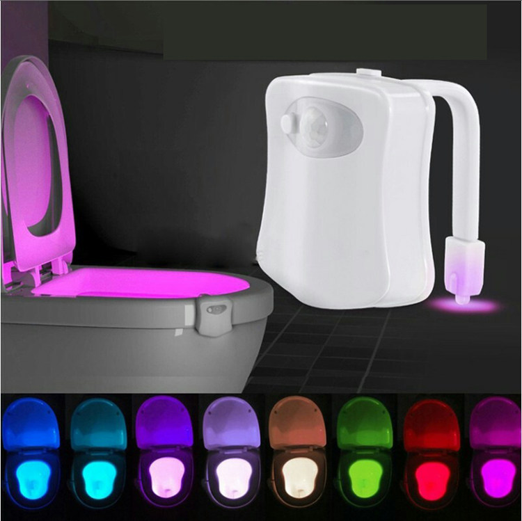 8 color-changing export version led creative light light intelligent infrared human body induction light night light toilet toilet light