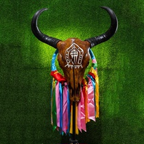 Cow skull decorative crafts yak skull decorative specimen wall hanging Tibetan area specimen characteristic wall decoration real cow skull