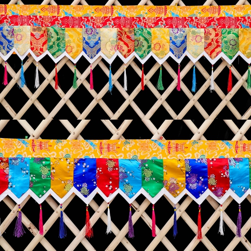 Mongolian drapery Yurt decoration Eight auspicious anti-collision wall paste wall skirt table circumference Tibetan decoration Buddha Hall anti-collision wall paste curtain